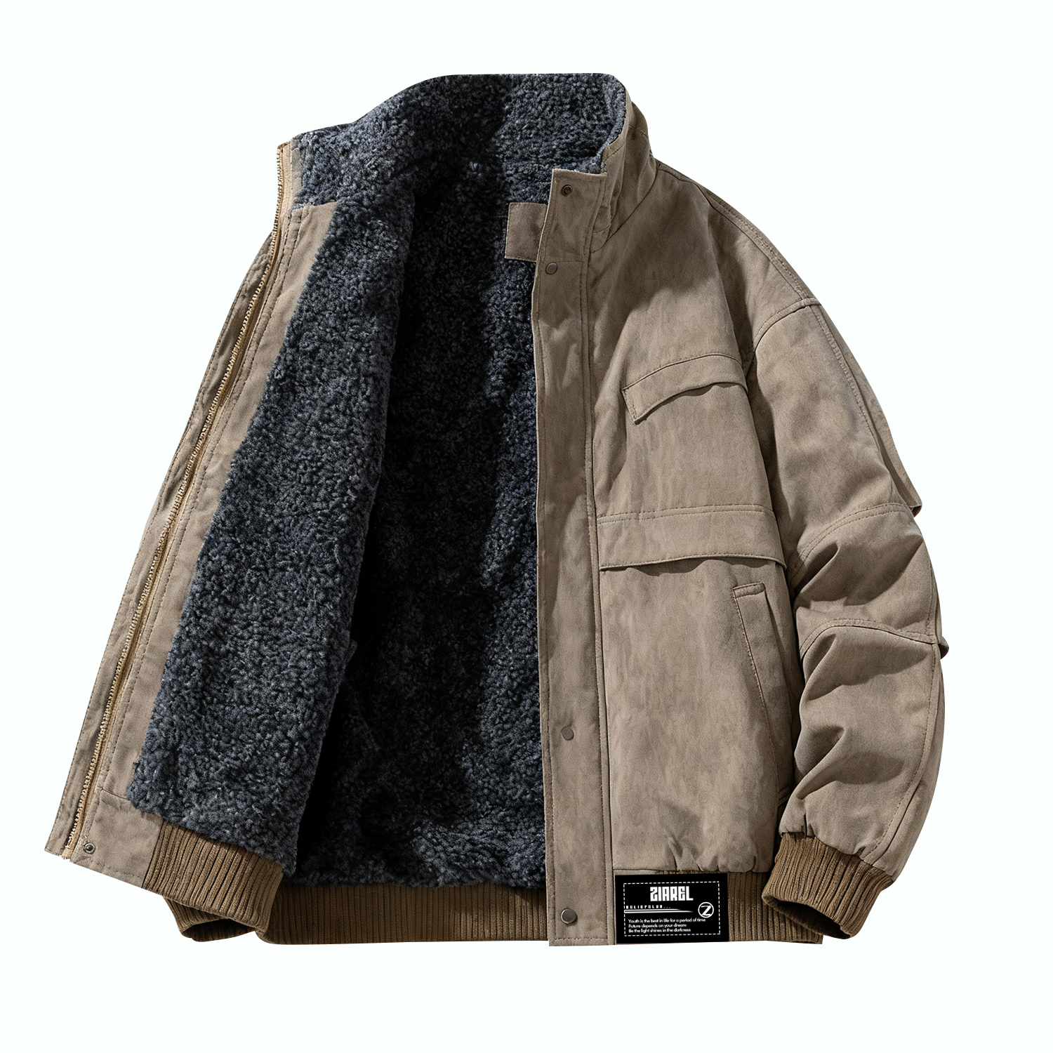 

Пуховик Unisex Stand Collar Moderate ZIAREL, coffee