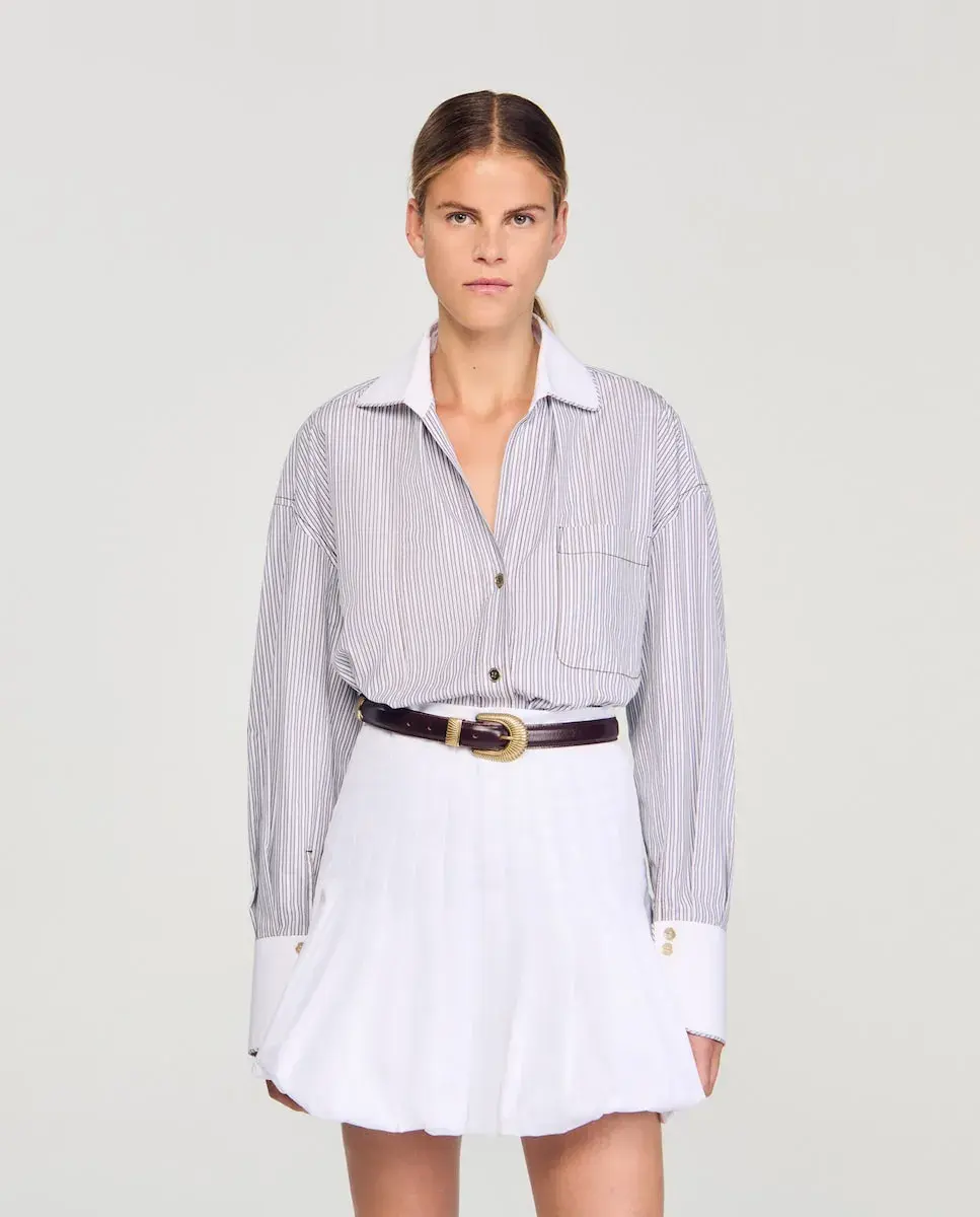 

Женская рубашка оверсайз в полоску Sandro, мультиколор