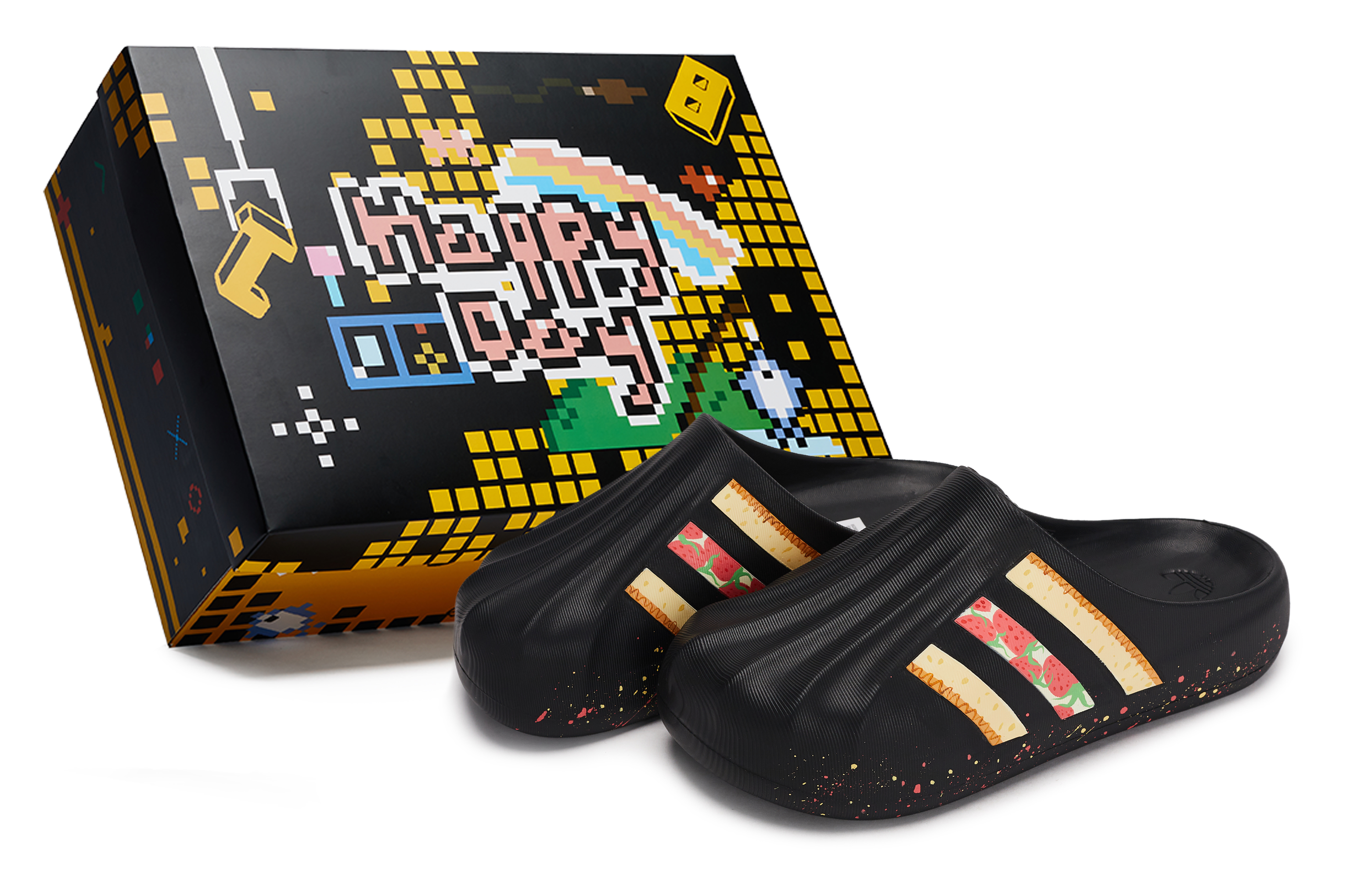 Adidas Originals Сандалии AdiFOM SUPERSTAR MULE с закрытым носком, противоскользящие, унисекс, черные, красные, желтые