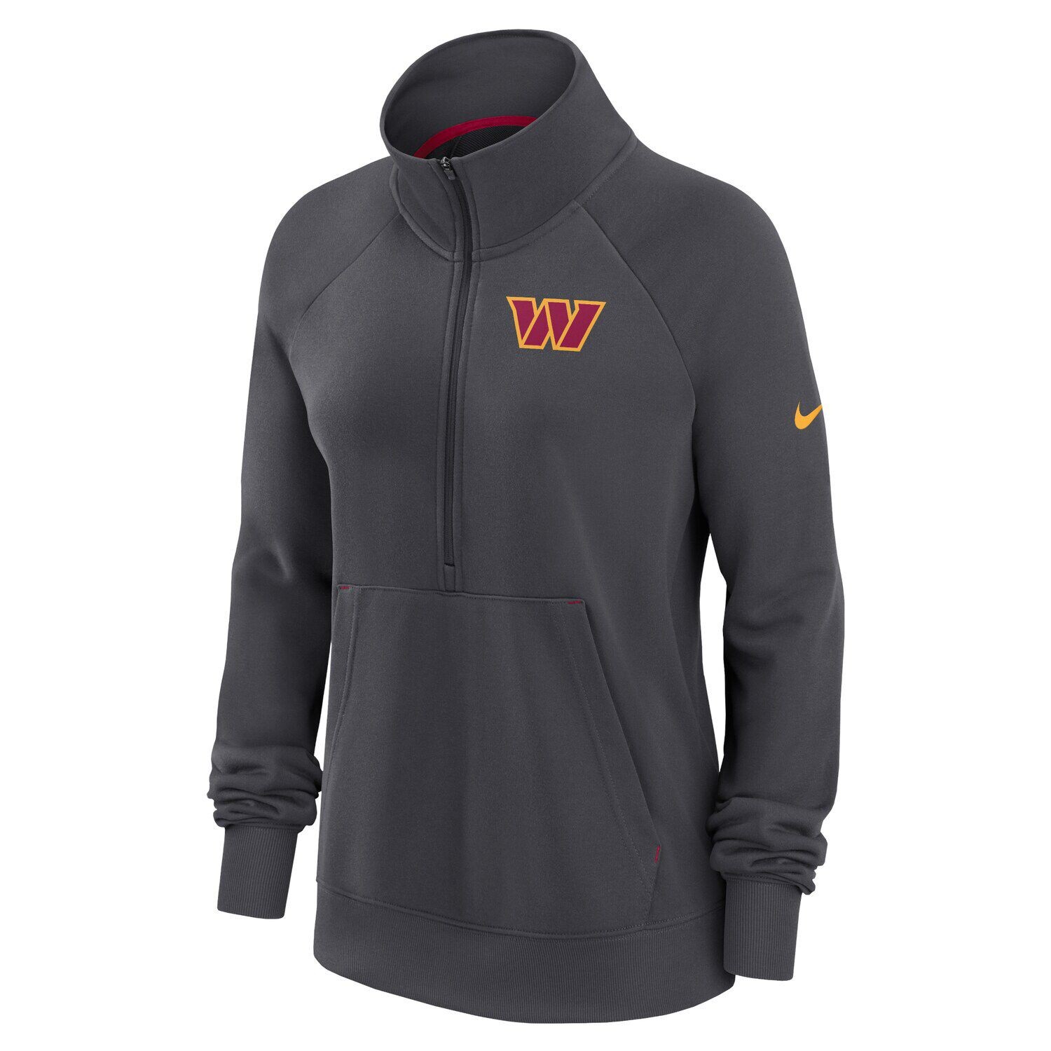 Женская толстовка с молнией до половины длины Nike Charcoal Washington Commanders Premium Raglan Performance Nike — фото 2