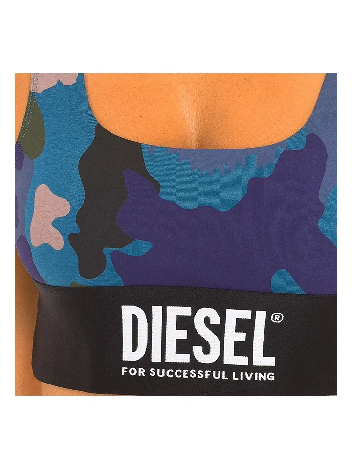 Спортивный бюстгальтер с камуфляжным принтом Diesel, синий — фото 3