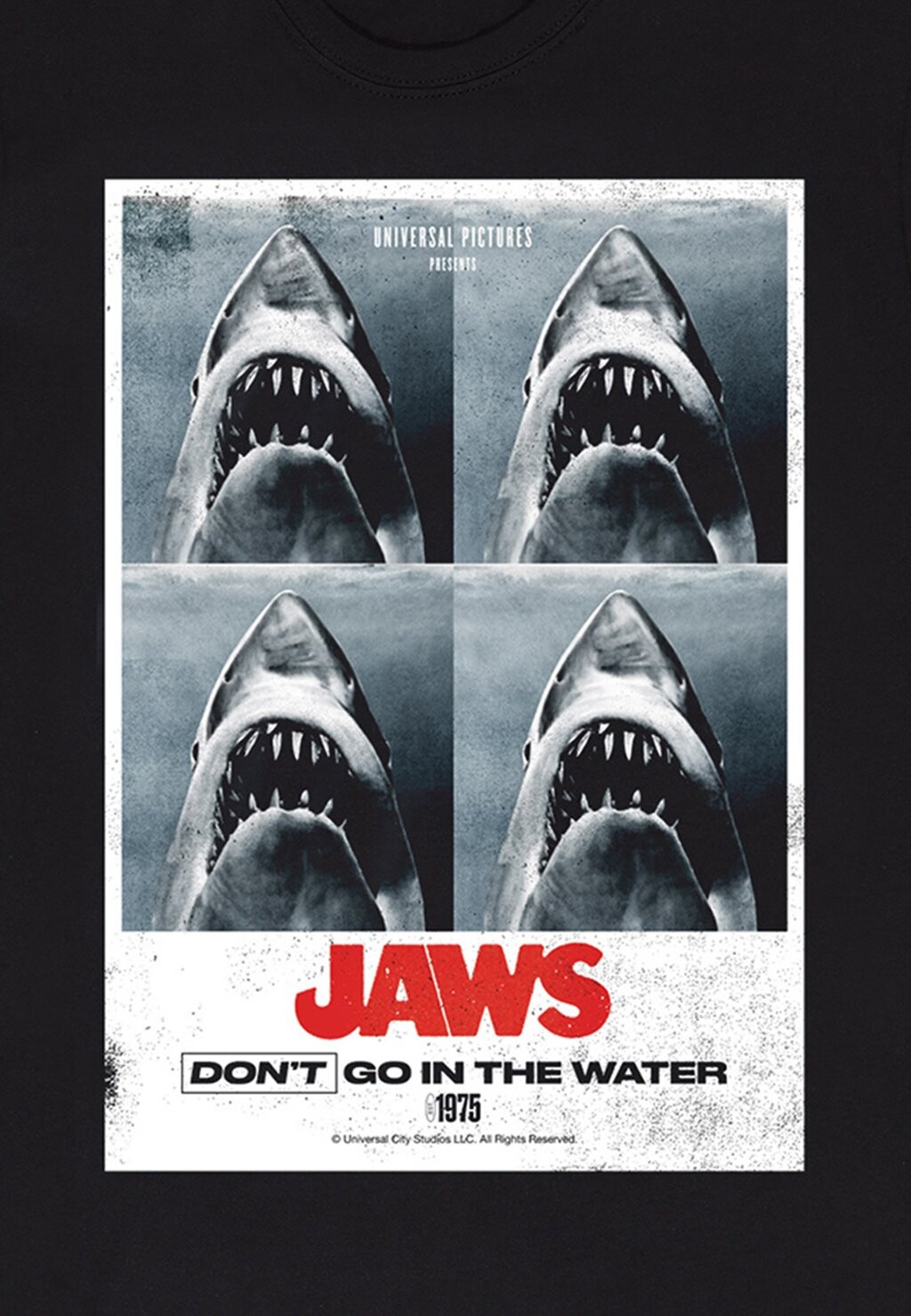 

Футболка с принтом JAWS DONT GO IN THE WATER Henry Tiger, черный