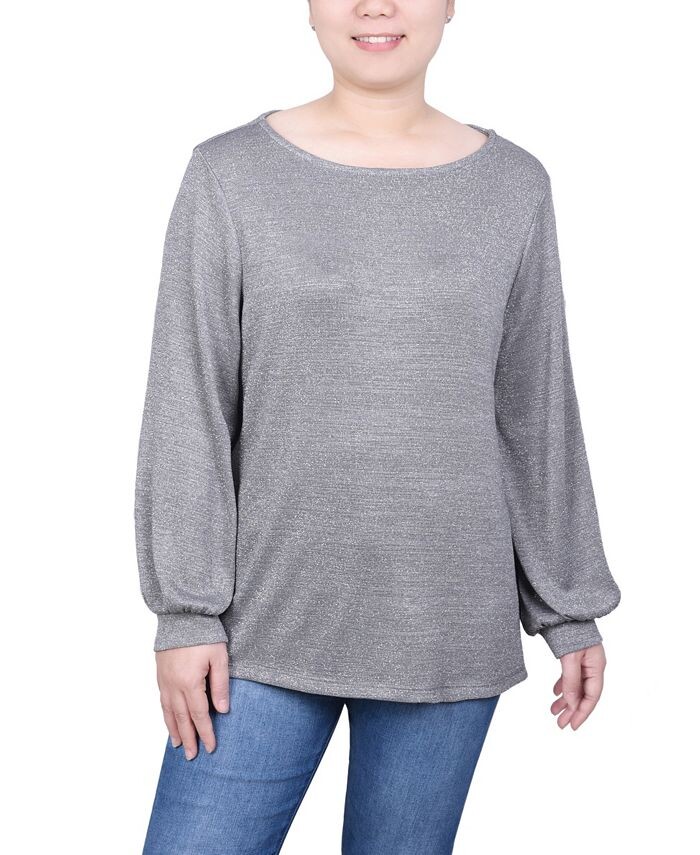 

Женская туника с длинными рукавами NY Collection, серебро