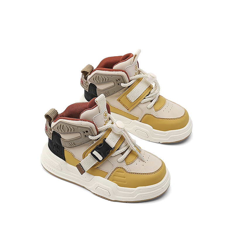 Кроссовки Jeep Kids Skateboarding Shoes Kids High-top Luxury Gold, золотой — фото 4
