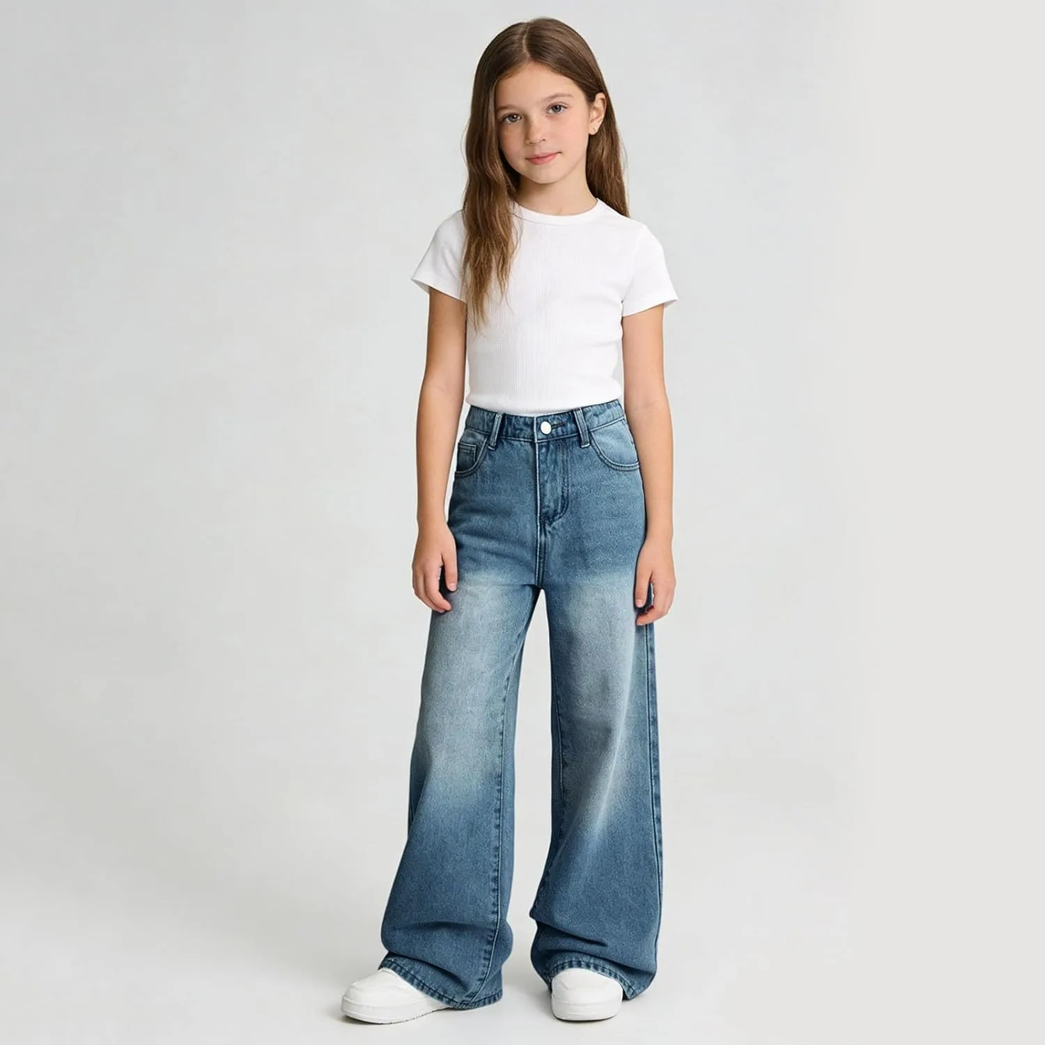 Джинсы женские Vintage Streetwear Y2k широкие на резинке — фото 4
