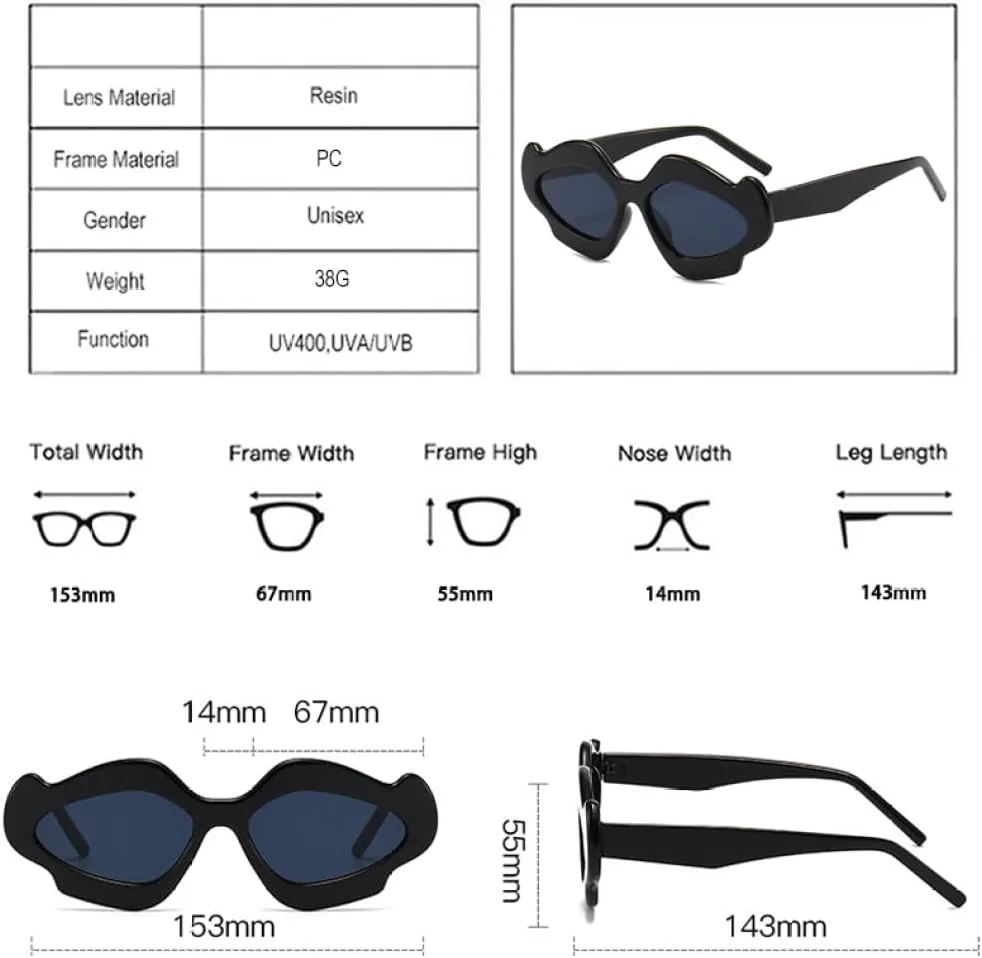 

Солнцезащитные очки в форме неправильного цветка для женщин, ретро-стиль, конфетные цвета, защита от ультрафиолета UV400 для мужчин, 2027 год MTZJH, Tea Tea