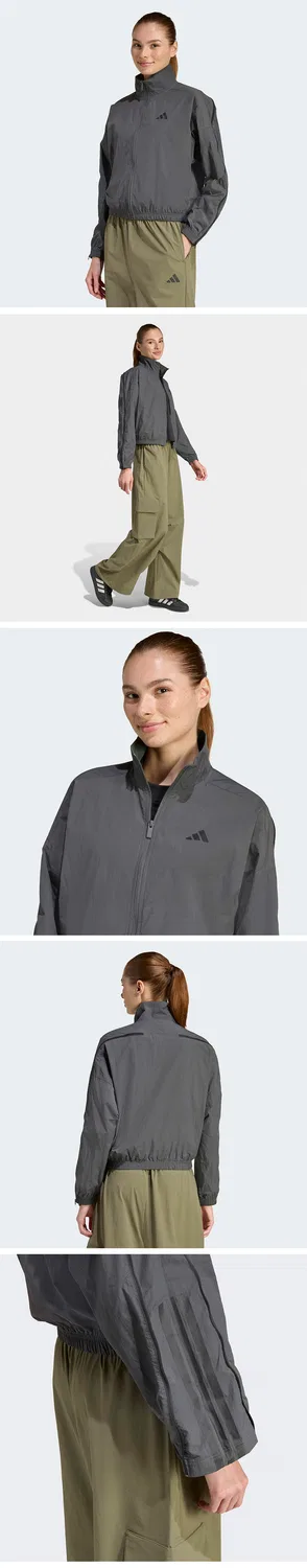 Женская спортивная куртка Adidas City Tech Woven Zip Track Top серая — фото 4