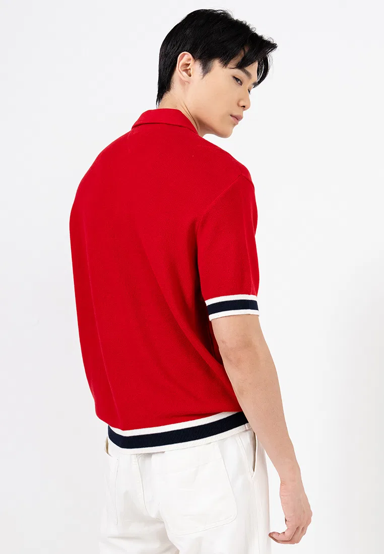 Поло, классическая посадка, плоский трикотаж, TH Mainline Tommy Hilfiger, красный — фото 2