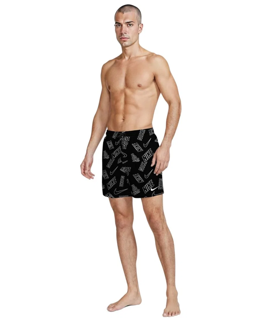 Мужские плавательные шорты Breaker Multi Logo Print Volley, 13 см Nike, черный — фото 2