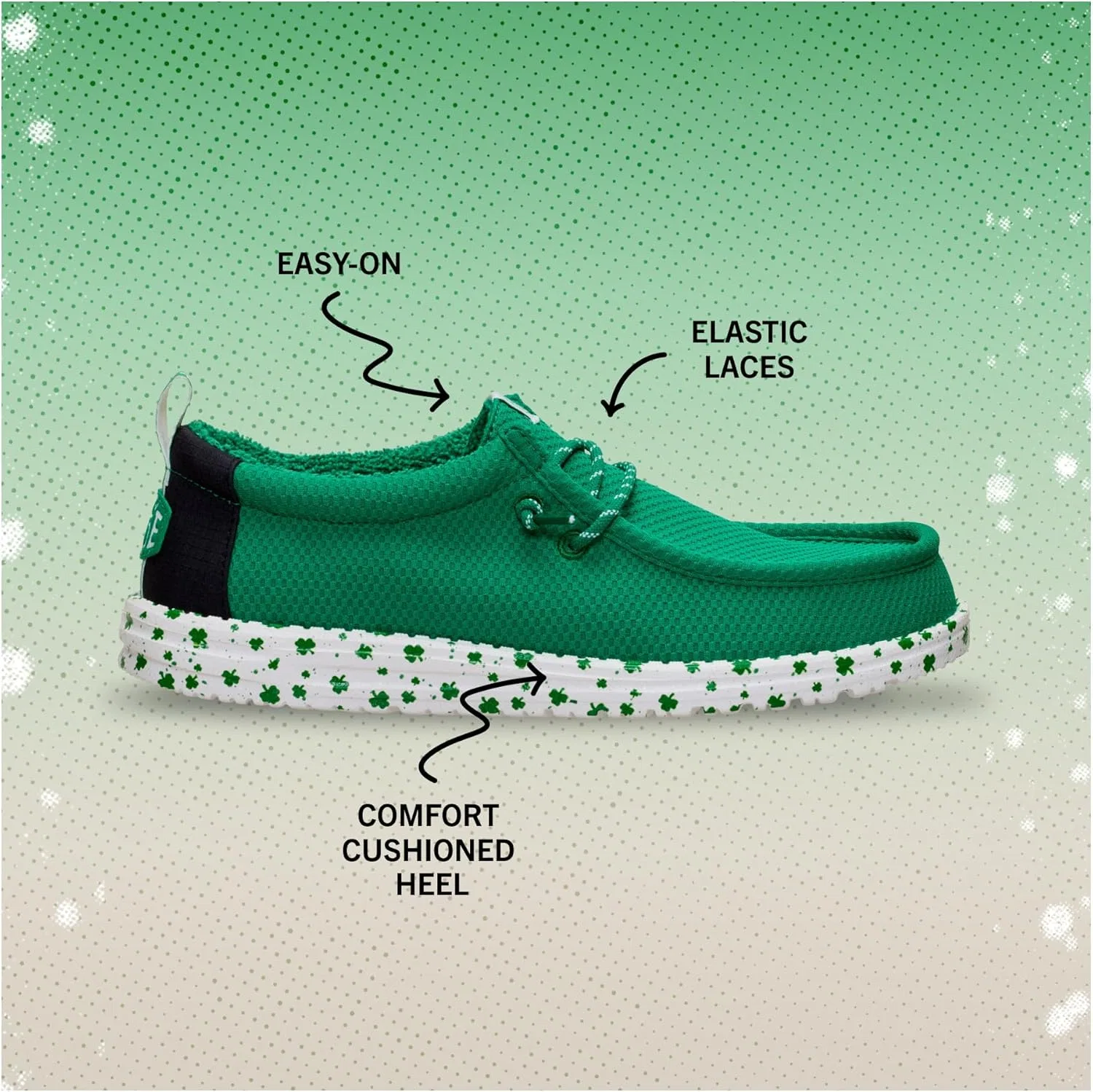 Туфли HEYDUDE Wally Men's Shamrock, Green Multi — фото 2