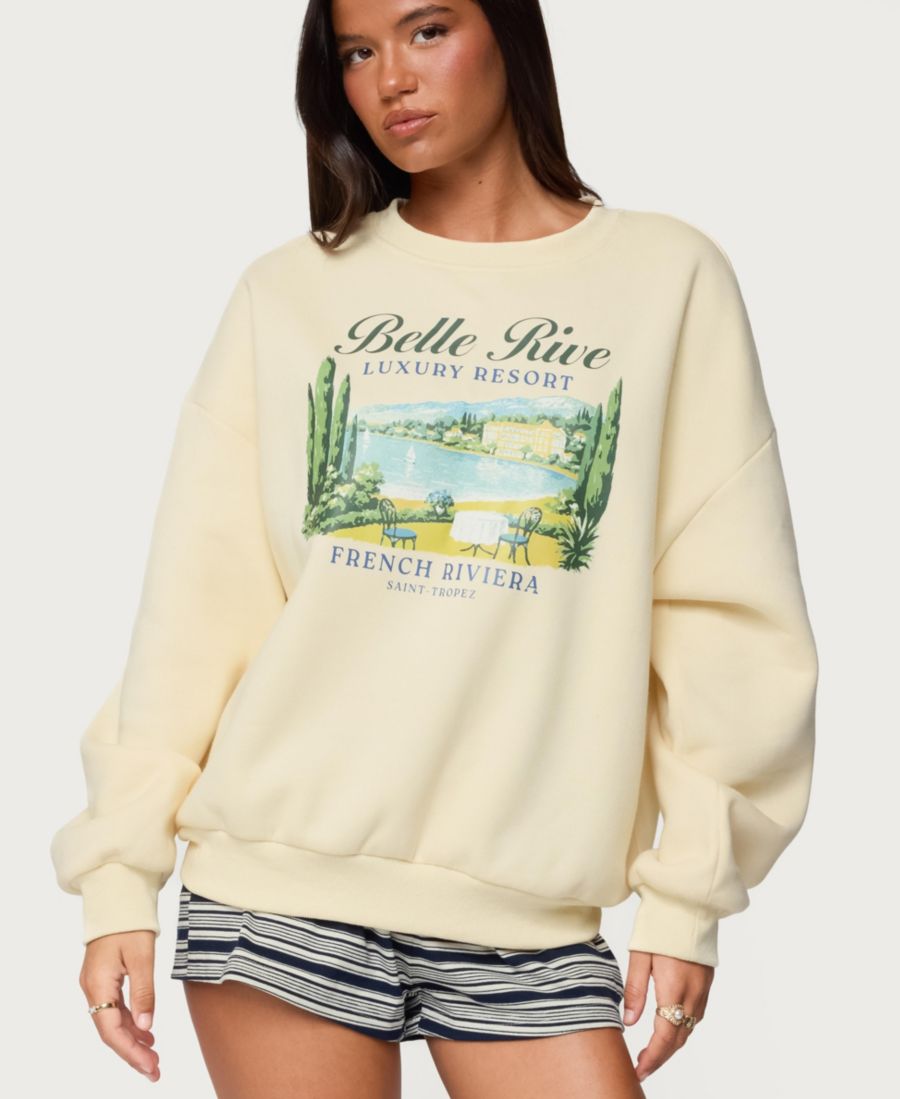 

Женская толстовка оверсайз Французская Ривьера Edikted, Yellow