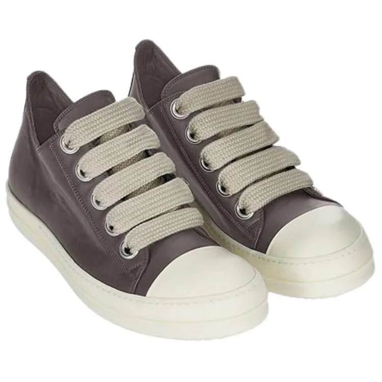 RICK OWENS Кроссовки для скейтбординга RO Jumbolace из коровьей кожи, мужские, темное молоко-белый — фото 4