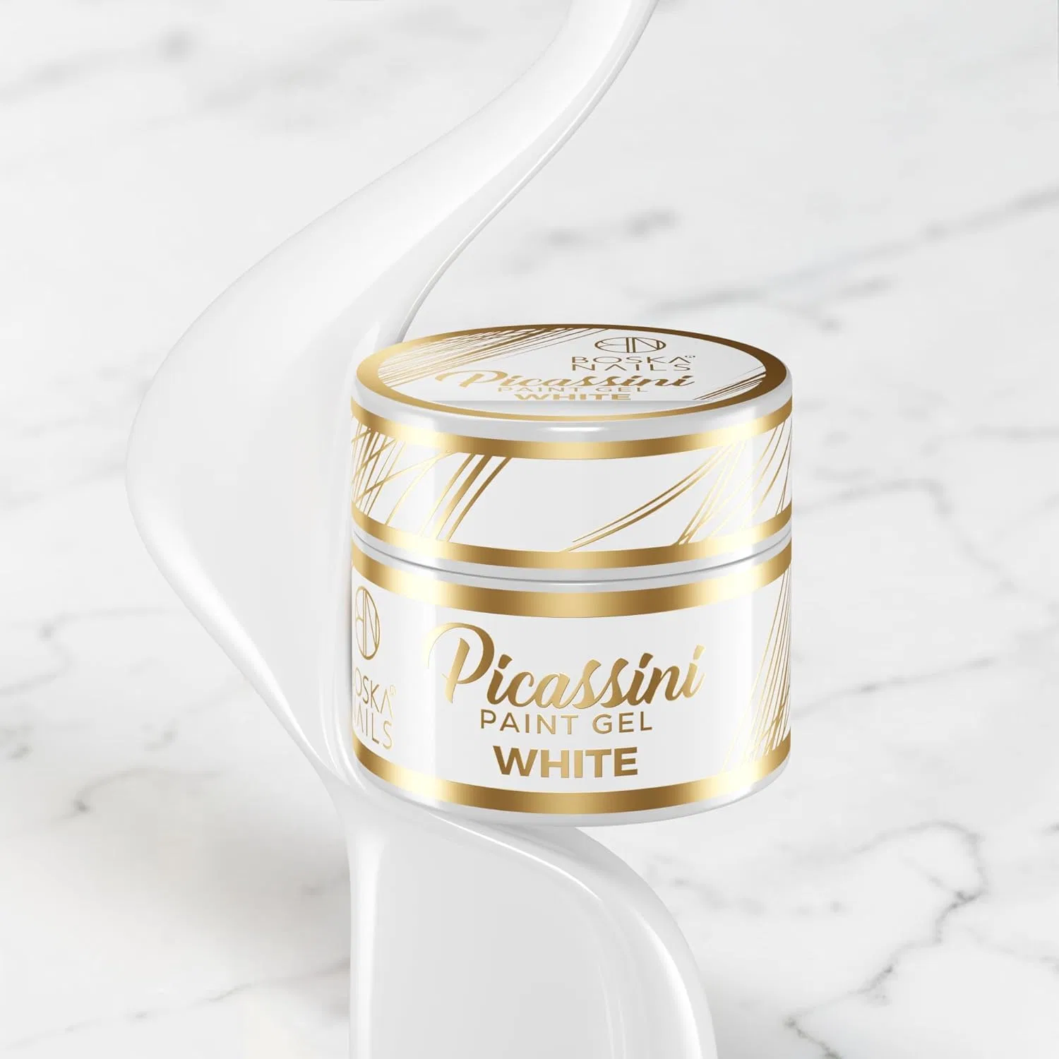 Гель-краска Picassini Paint Gel White, 5 мл Boska Nails, White — фото 4