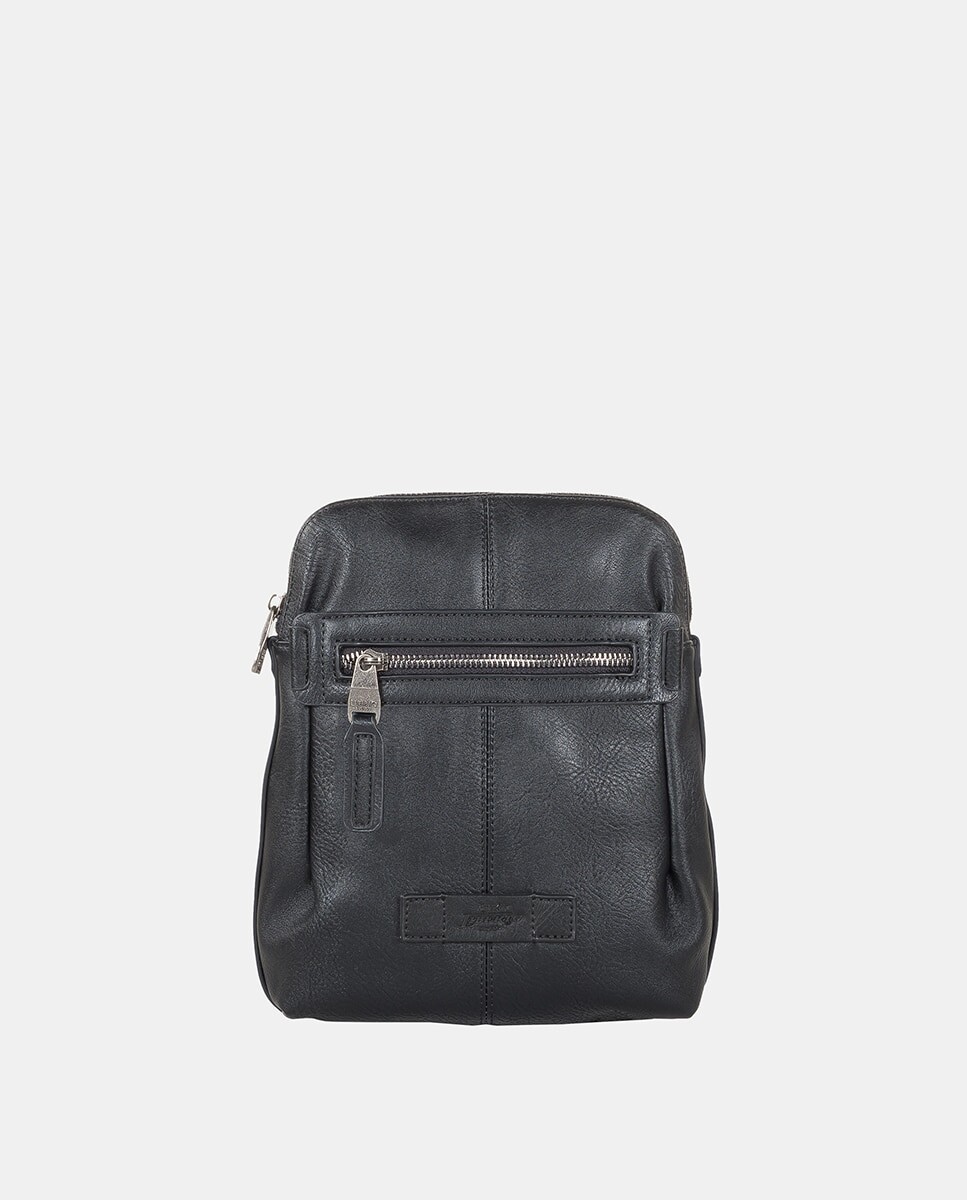 

Двусторонняя черная мужская сумка через плечо Liberto, черный