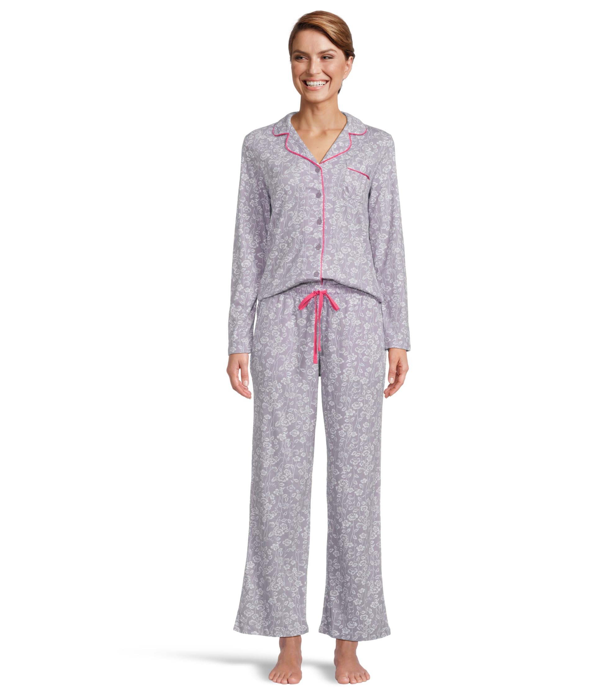 

Пижама Karen Neuburger Petite Novelty Print Long Sleeve Girlfriend Pajama Set, цвет Floral Vine