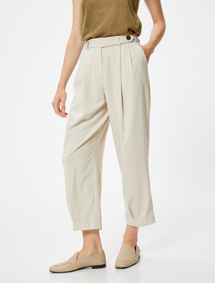 

Тканевые брюки Koton Loose fit Pants, светло-бежевый