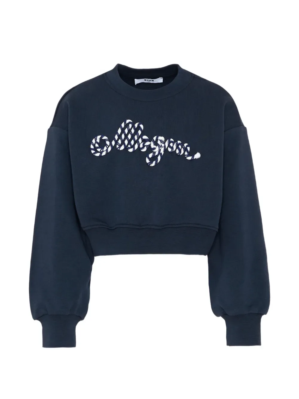 Свитшот с логотипом на груди MSGM Kids, синий