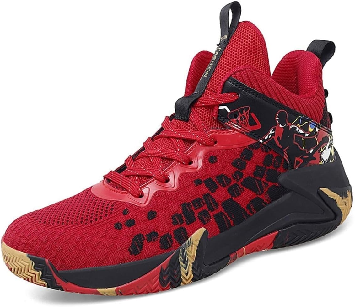 

Мужские баскетбольные кроссовки, дышащие, легкие, удобные, устойчивые к скольжению, износостойкие, для спорта в помещении и на улице Solastride, черный/красный