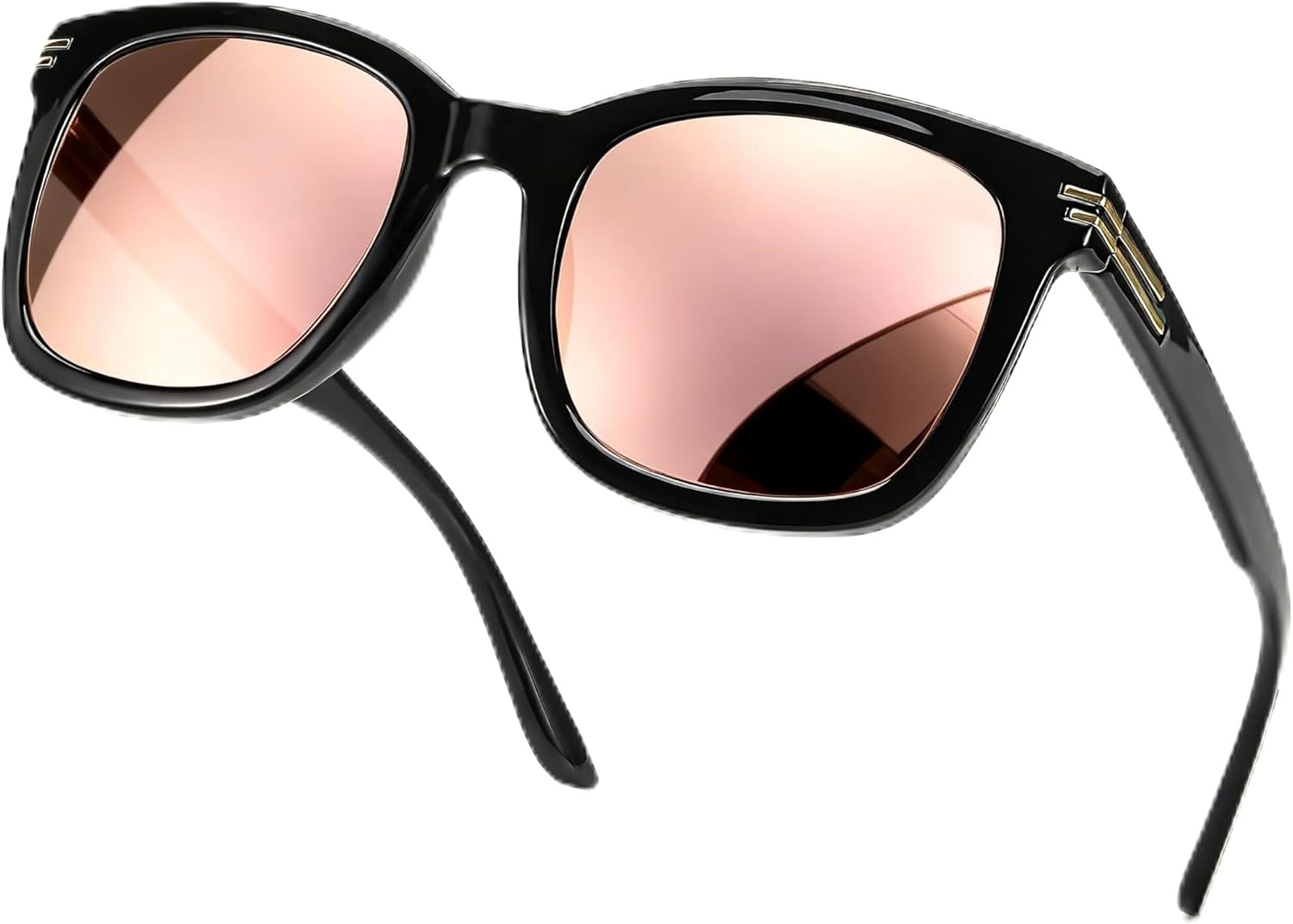 

Поляризованные солнцезащитные очки SIPHEW для женщин/мужчин | Солнцезащитные очки с крупной оправой и защитой от УФ-излучения UV400 | Большие квадратные зеркальные линзы S-образной формы, A02-black Frame Rose Gold Mirrored Lens