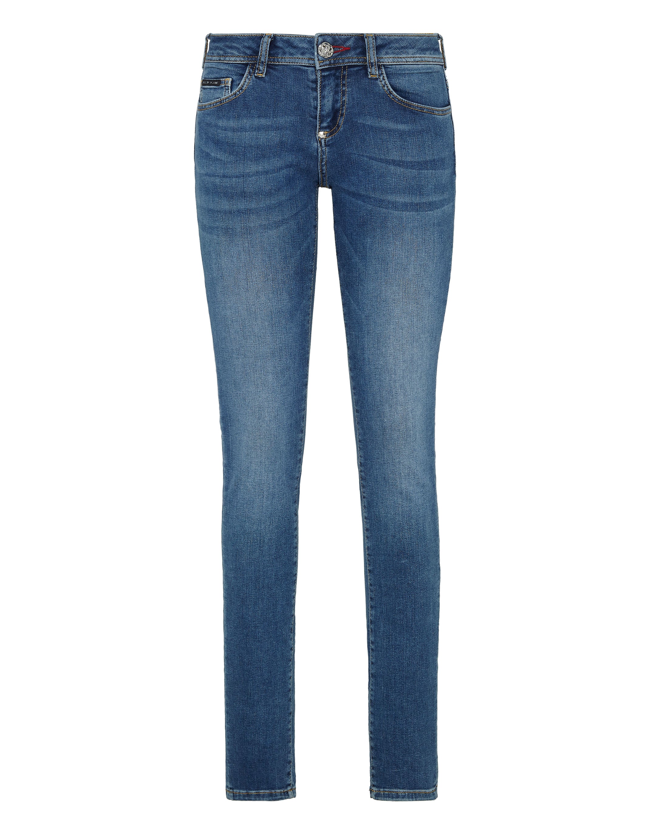 

Джинсовые облегающие джеггинсы Iconic Plein PHILIPP PLEIN, цвет new baroque blue