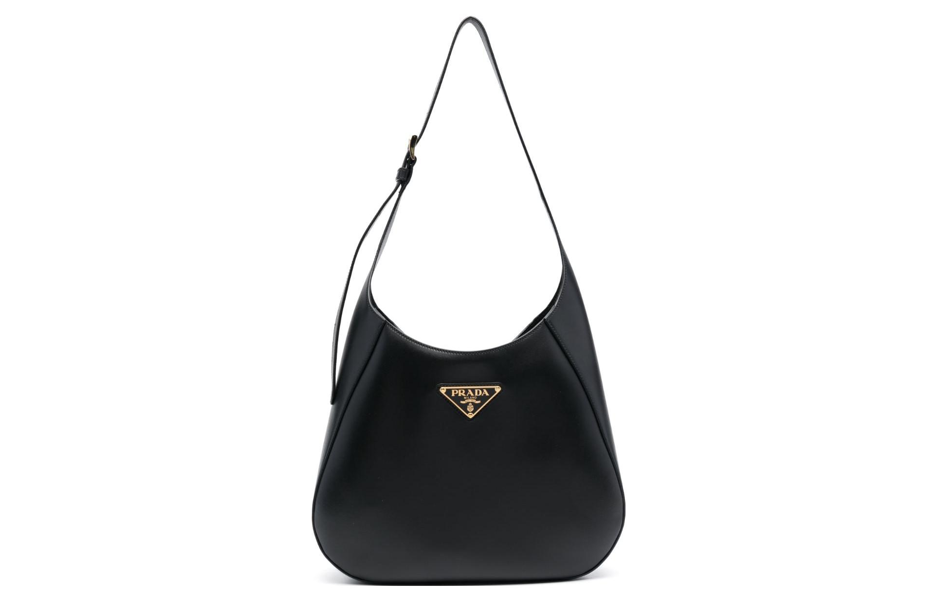 

PRADA Кожаная сумка через плечо женская, черная