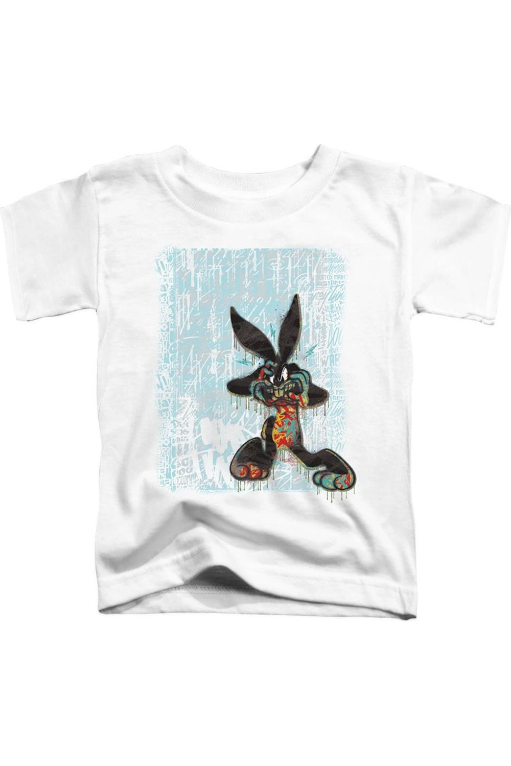

Футболка с граффити Looney Tunes "Rabbit" детская с коротким рукавом Gildan, белый