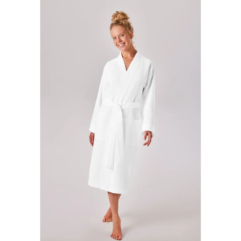 

Мой домашний унисекс-халат Vanessa, идеально подходит для сауны и спа, гостиничный халат, утренний халат, 1 шт., с карманами, для женщин и мужчин, вафельное плетение, очень легкое качество, размеры S-3XL My Home, белый