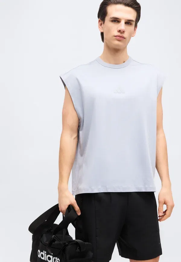 Футболка Adidas Sportswear Soft Lux Top Basic T-Shirt, серебристый — фото 4