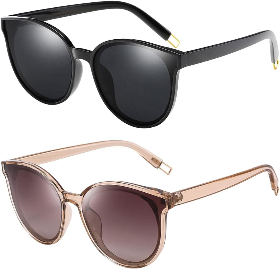 

Поляризованные солнцезащитные очки большого размера для женщин и мужчин, модные солнцезащитные очки «кошачий глаз», ретро-очки в крупной оправе, черные Dollger, Transparent Brown and Black