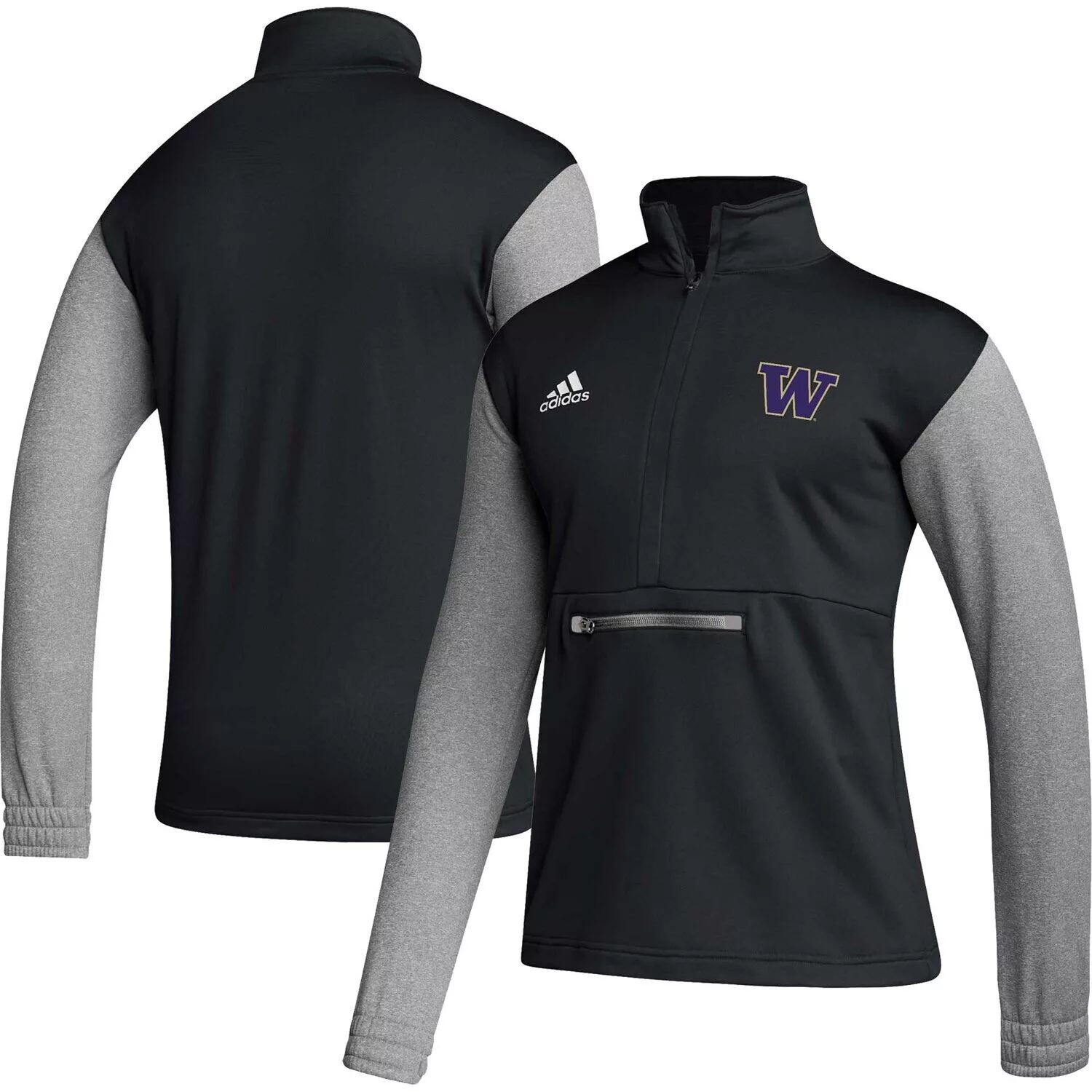 

Мужская черная футболка с молнией до половины длины Washington Huskies Sideline AEROREADY adidas, Черный, Мужская черная футболка с молнией до половины длины Washington Huskies Sideline AEROREADY adidas