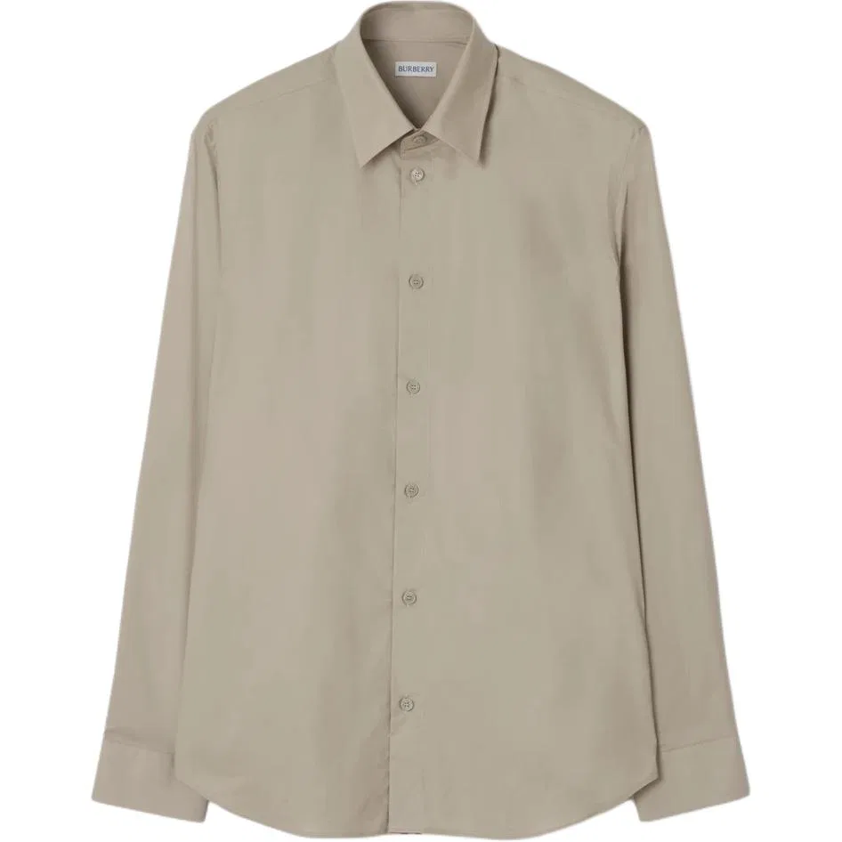 Рубашка мужская Burberry с лацканами, хай-стрит, хаки