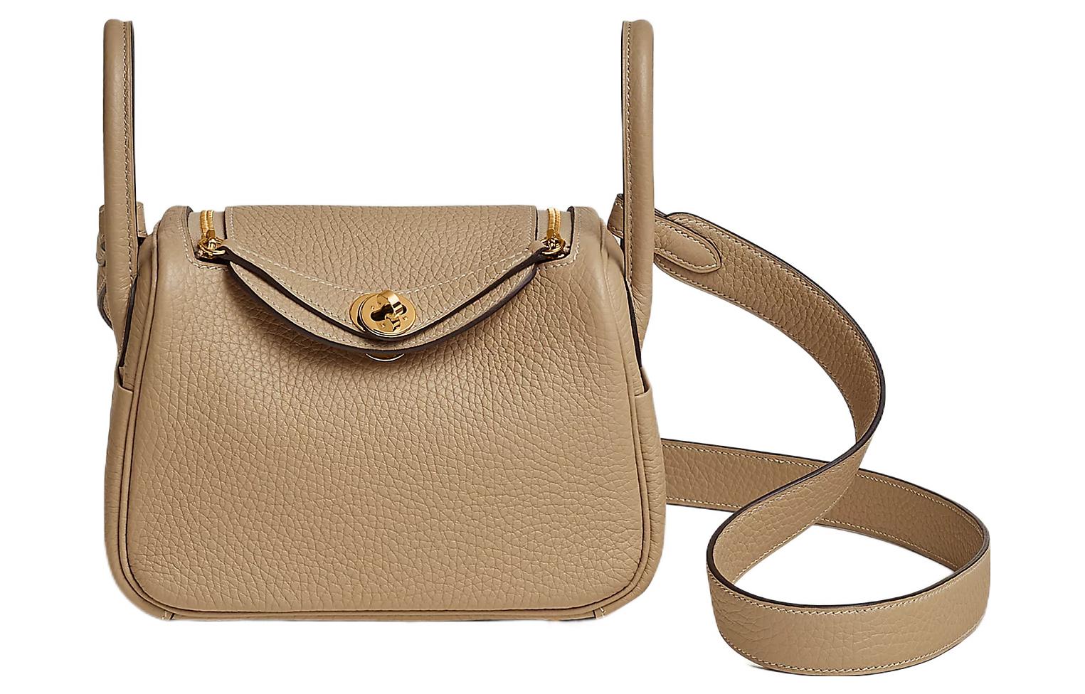 

HERMES Сумка мини кроссбоди Lindy Taurillon Clemence из коровьей кожи, женская