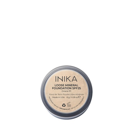 Органическая минеральная пудра INIKA с SPF 25. Веганская косметика. Возможность создания покрытия. Безупречное сияние и маскировка недостатков. Не тестируется на животных. Экологичная упаковка. Изящество. 8 г / 0,28 унции. — фото 2