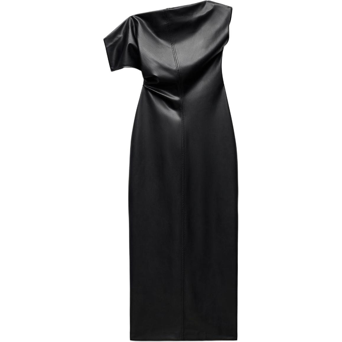 

ZARA Платье с короткими рукавами серии ZW, женское, черное