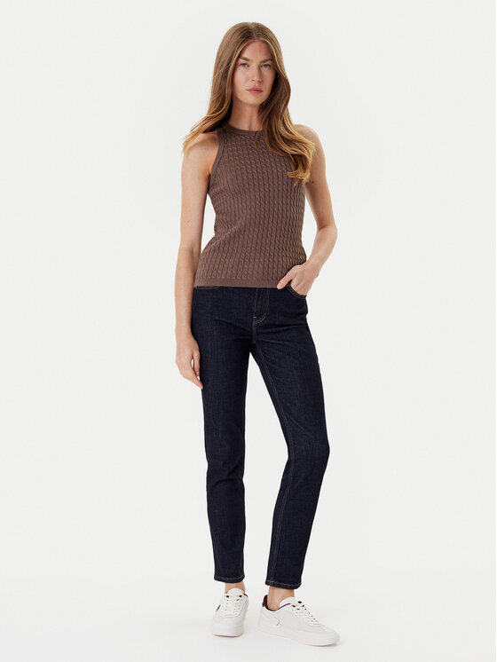 Топ slim fit WW0WW45706 Tommy Hilfiger, коричневый — фото 2