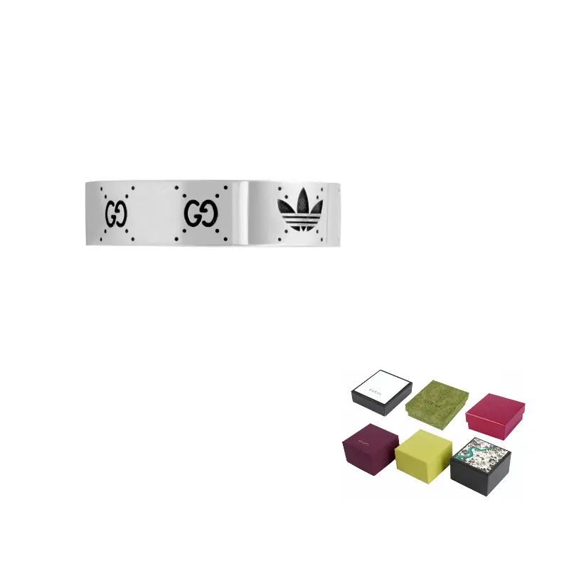 

Кольцо с гравировкой в виде переплетающихся букв G от Adidas Gucci, серебро