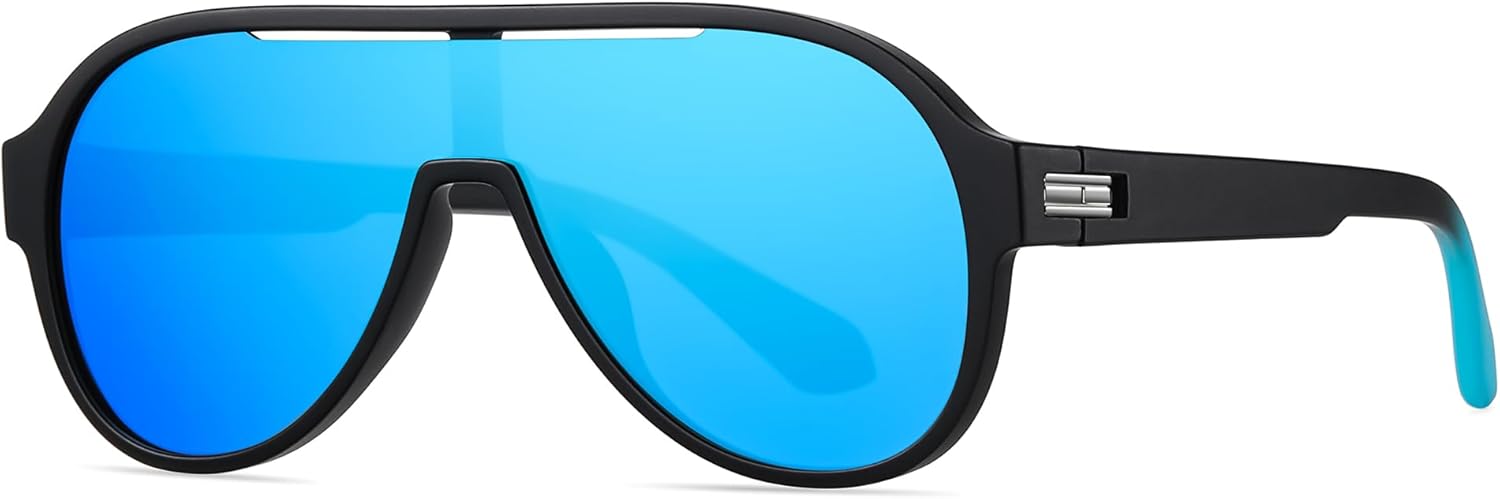 

Солнцезащитные очки Cyxus One-Piece с поляризацией, для женщин и мужчин, TR90, увеличенные квадратные линзы TAC, модные, защита UV400, P1131, Frame:matte Black+ Lens:blue-1311