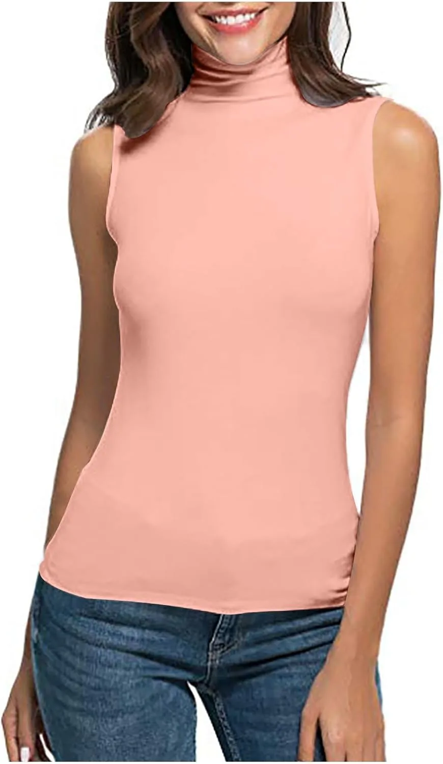 Женская водолазка с длинным рукавом, Slim Fit, базовая для слоев — фото 2