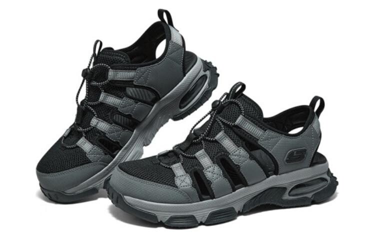 МУЖСКИЕ пляжные сандалии для отдыха на природе, мужские серые/черные Skechers — фото 4