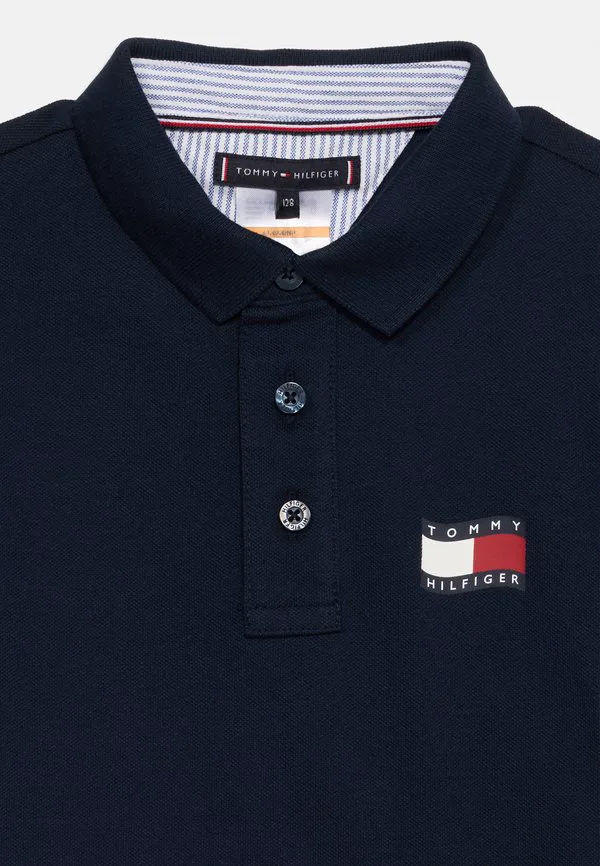 Адаптивная волнистая рубашка поло с флагом итаки в полоску Tommy Hilfiger, Dark Night Navy — фото 4