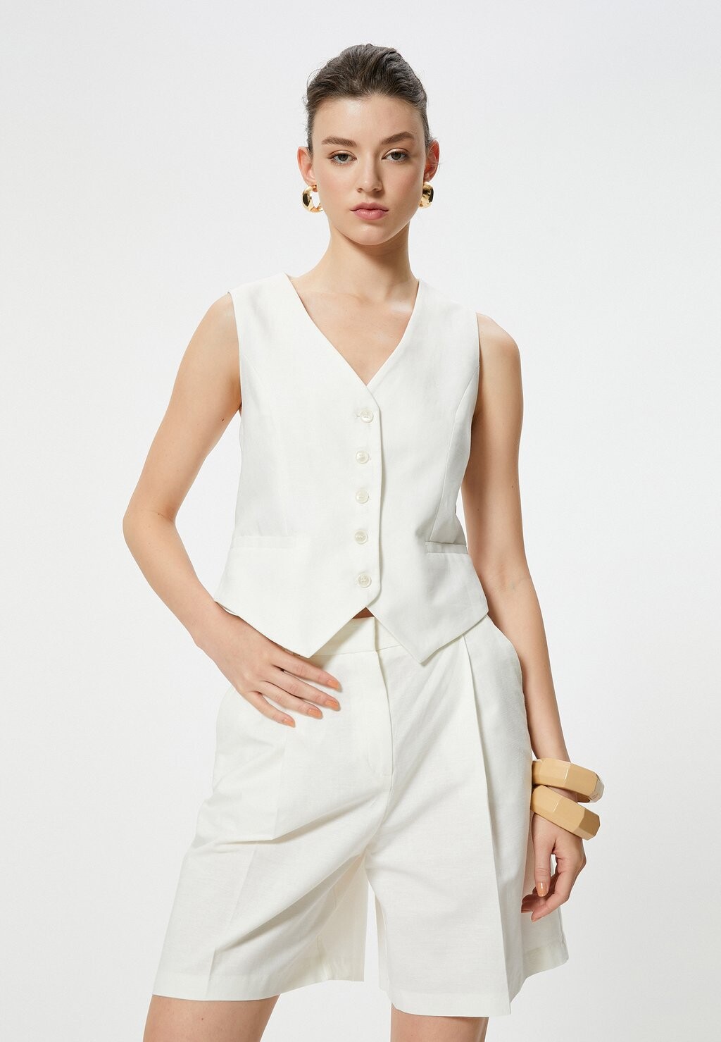 

Шорты PLEATED Koton, кремовый