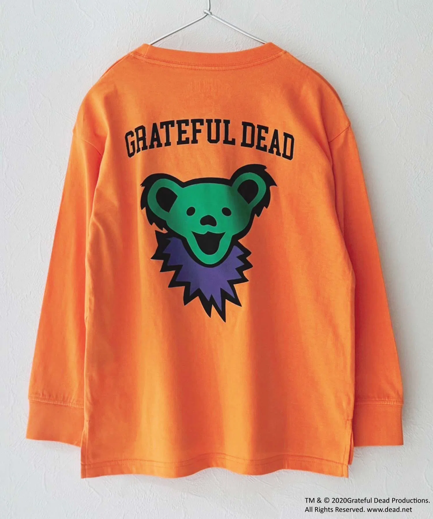 Детская футболка Grateful Dead с принтом танцующего медведя серого цвета — фото 4
