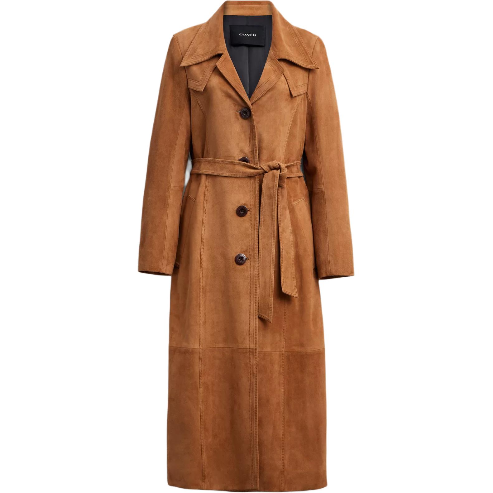 

Женская кожаная куртка FW25 Coach, коричневый желтый