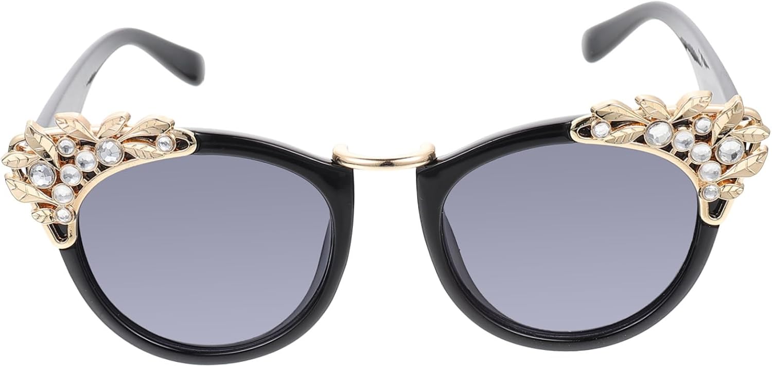 

Модные солнцезащитные очки Veemoon со стразами для женщин, уникальный декоративный дизайн «кошачий глаз», большие солнцезащитные очки для вечеринок, отдыха и повседневной носки, Black