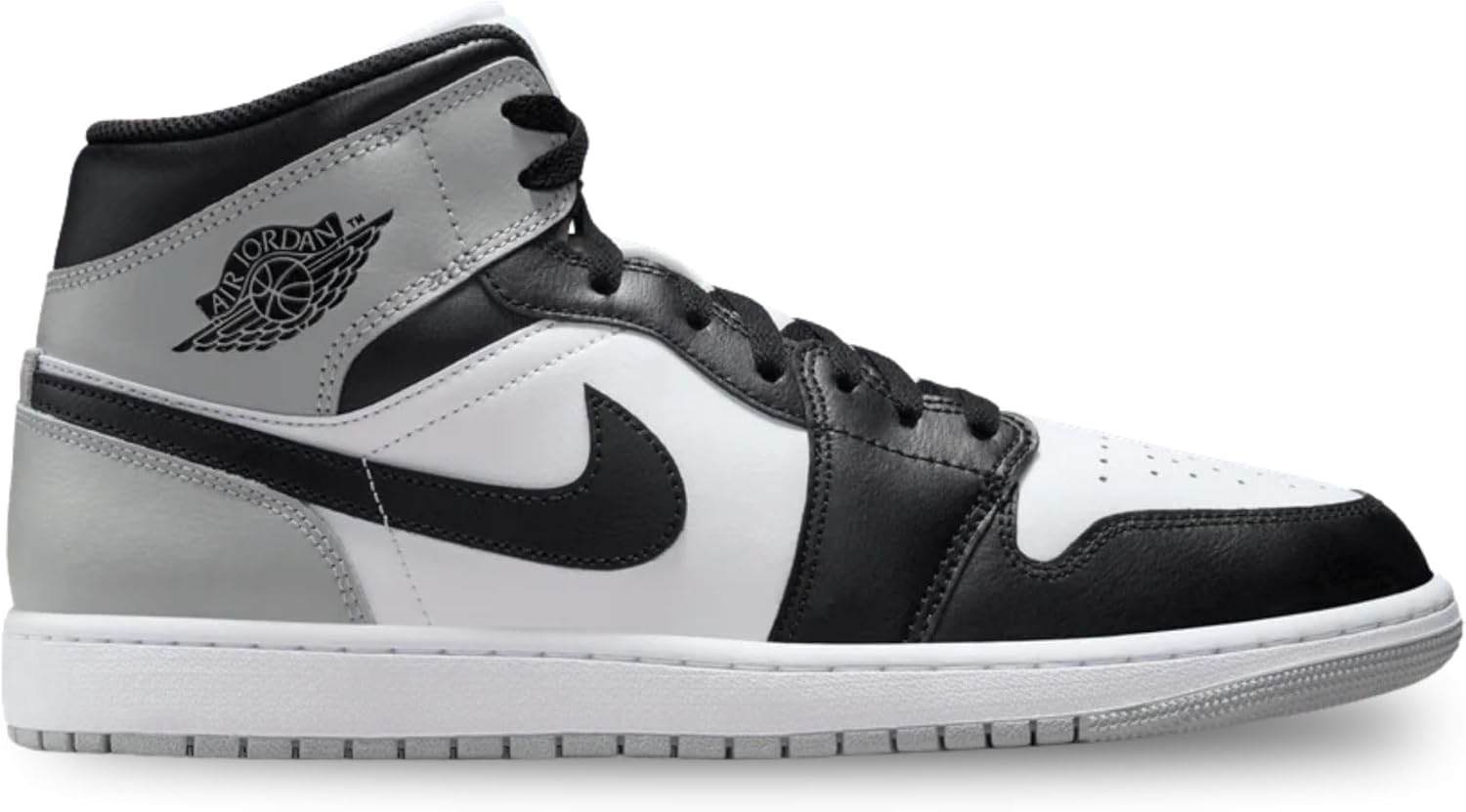 Кроссовки Air Jordan 1 Mid Белый/Черный-Светло-серый Nike — фото 2