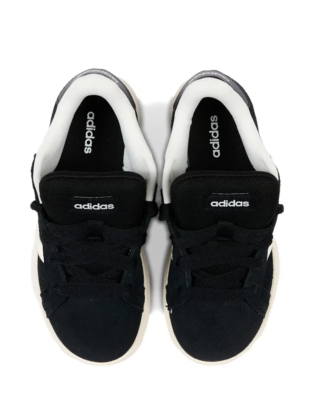 Кожаные кроссовки с полосками Adidas Kids, черный — фото 3