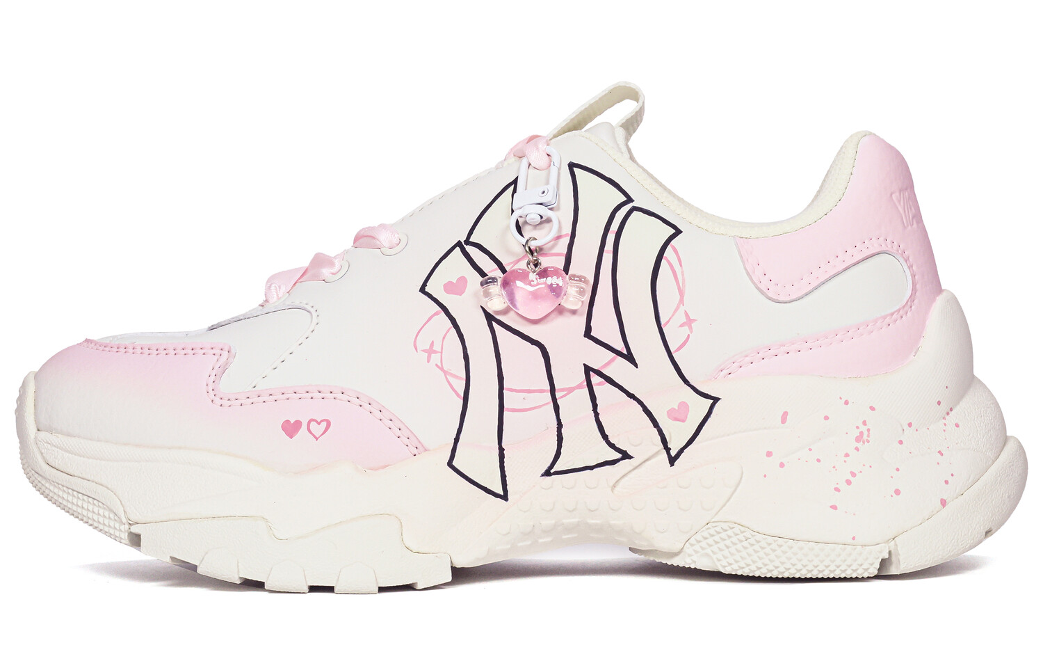 

Кроссовки MLB Big Ball Chunky Chunky Sneakers Unisex Low-top White/black/pink, розовый