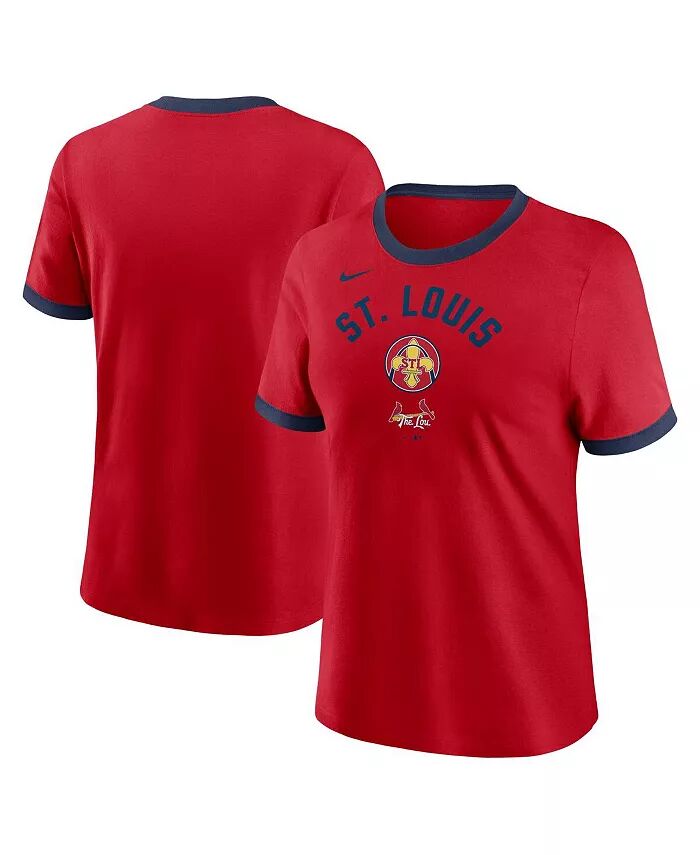 

Женская красная футболка St. Louis Cardinals 2024 City Connect Ringer Tri-Blend Nike