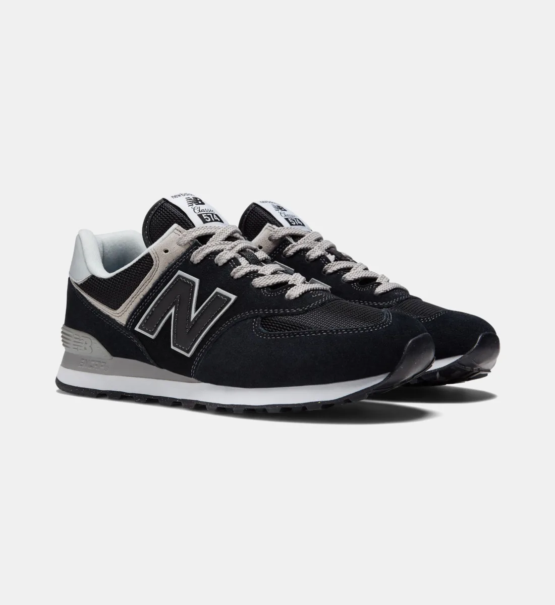 Кожаные низкие кроссовки 574 NEW BALANCE, черный — фото 2