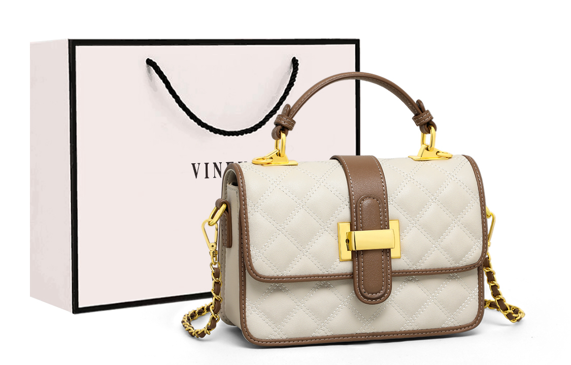 

Сумка через плечо из кожи коровы малого размера для женщин экрю VINEY